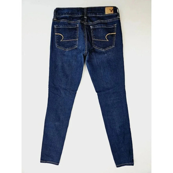 American Eagle Outfitters Size 2 Short Super Stretch Jegging Blue Denim Jeans - Picture 1 of 11